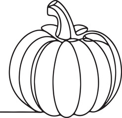 Isometric line drawing of a pumpkin
