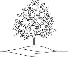 Isometric vector of apple tree illustration