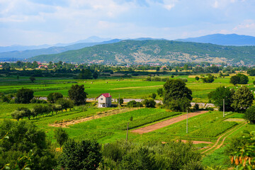 Farm house along the Zeta river on the outskirts of Niksic in a rural valley of northern Montenegro