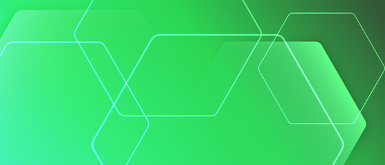  green gradient hexagon shape design illustration