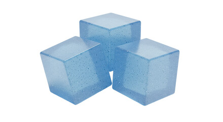 Isolated Blue Ice Cubes