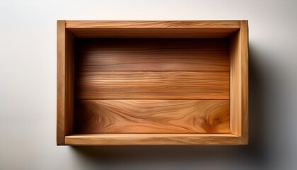 Wooden box empty directly above