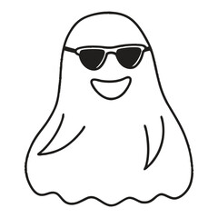 Cute Halloween Ghost Outline