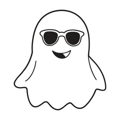 Cute Halloween Ghost Outline