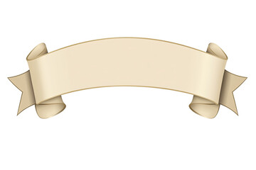 A cream-colored banner with curled ends, ideal for adding text or designs. A blank space for messages or creative graphics