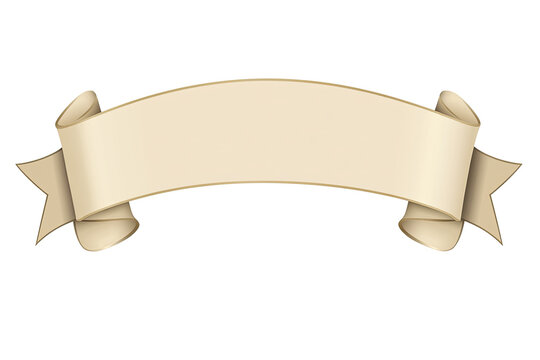 A cream-colored banner with curled ends, ideal for adding text or designs. A blank space for messages or creative graphics