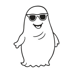 Cute Halloween Ghost Outline