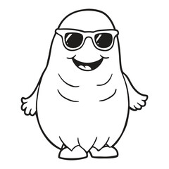 Cute Halloween Ghost Outline