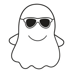Cute Halloween Ghost Outline