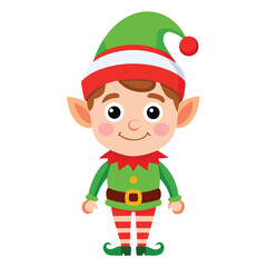 Christmas elves clipart on white background