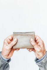 Elderly hand holding an empty wallet symbolizing financial insecurity and lack of pension system support