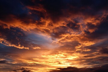 Fototapeta premium The sky is a stunning canvas, illuminated by the sun's vibrant golden hues.