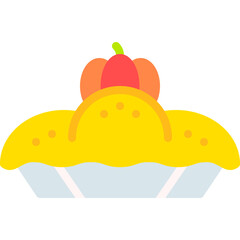 Pumpkin Pie single vector illustration icon