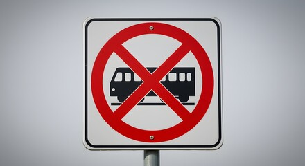 Obraz premium No Vehicles Sign with Red Circle and Cross Symbol