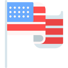 American Flag single vector illustration icon