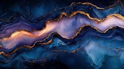 Obraz premium Abstract marbled design with gold accents