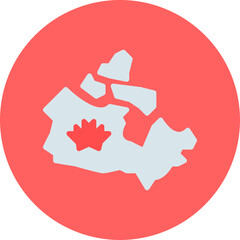 Map of Canada single vector illustration icon