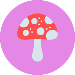 Mushroom single vector illustration icon