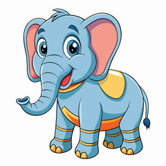 Obraz premium Cute light blue elephant cartoon