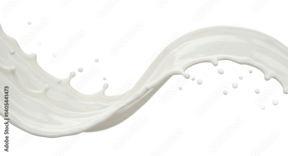 Poster a dynamic splash of white liquid against a stark black backdrop creating a sense of motion and purit
