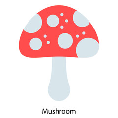 Mushroom single vector illustration icon