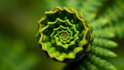 Close Up Of A Spiral Shaped Green Bud