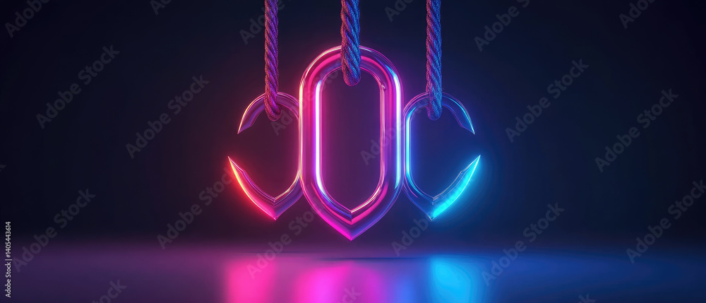 Aufkleber blocking phishing attacks with sharp glowing shields a digital security illustration for online safe