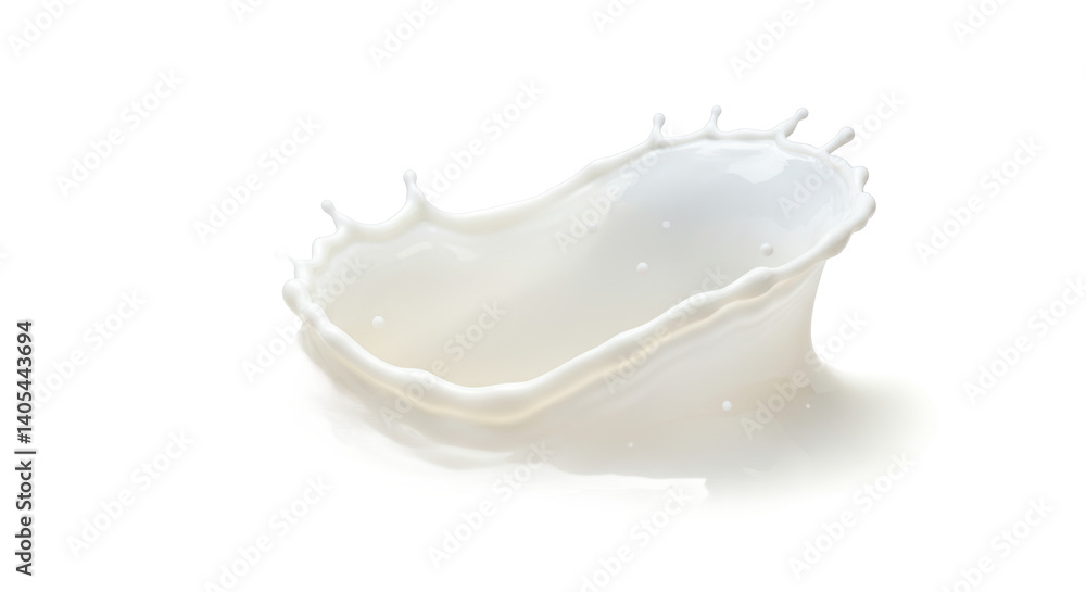 Poster a close up of a splash of white liquid creating a crown shape on a black background studio shot