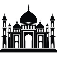 Beautiful mosque Vector Silhouette illustration 