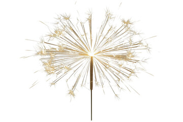 Abstract Sparkler Fireworks Gold Glitter Isolated on Black Background