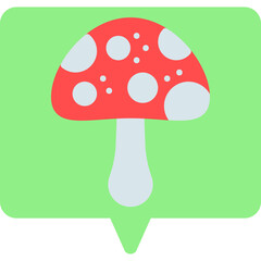 Mushroom single vector illustration icon