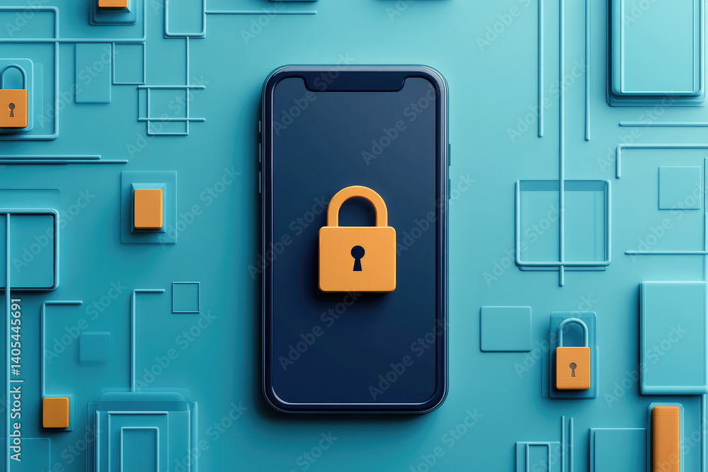 Poster enhancing security with two-factor authentication a flat design illustration of phone and lock symbo