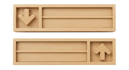 Isolated Up and Down Arrows Wood Sign