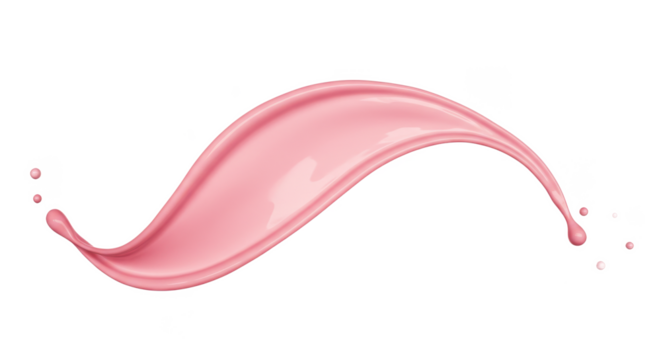 A pink liquid splash isolated on black background creating a dynamic and elegant curve shape
