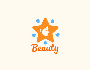 Orange star logo with woman's profile and "Beauty" script