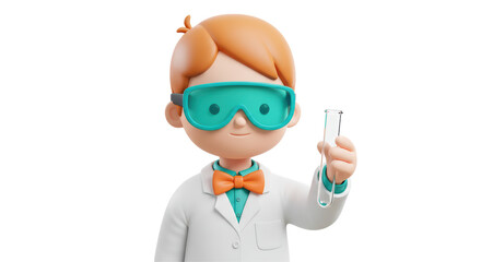 Isolated Scientist with Test Tube