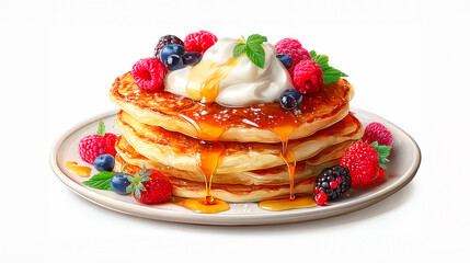 Pile of delicious-looking pancakes