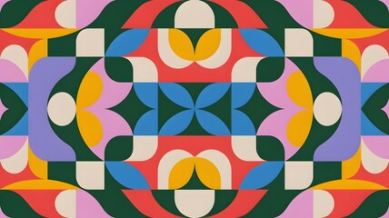 Colorful Geometric Abstract Pattern - Modern Minimalist Art Background