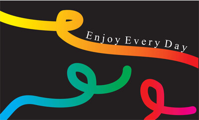 abstract curved wave design, full color