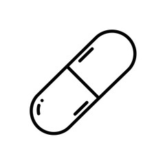 Capsule icon representing health and medicine  