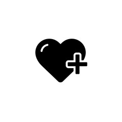 Heart icon with medical cross symbolizing health and wellness  
