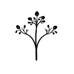 Obraz premium Simple black silhouette of a small tree