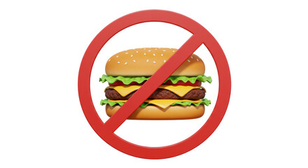 Isolated No Burger Sign