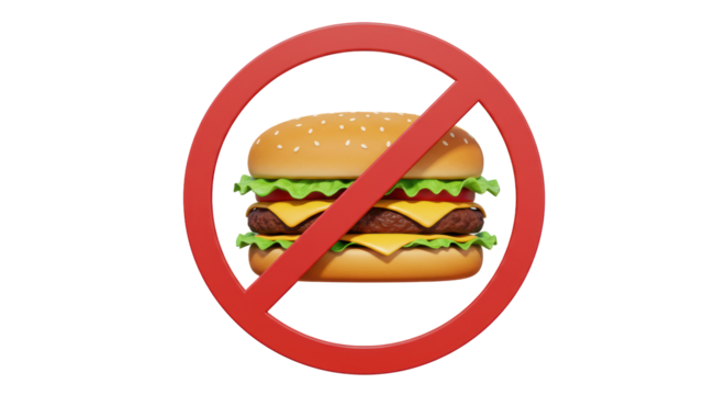 Isolated No Burger Sign