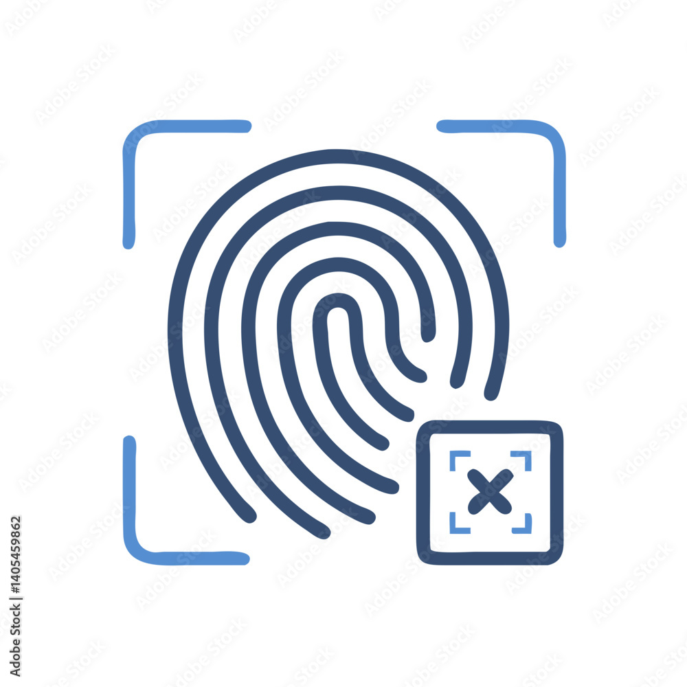 Aufkleber Biometric Fingerprint Scan Icon – User Authentication and Security Symbol