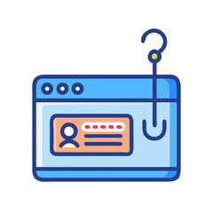 Browser with Login and Phishing Hook Icon Representing Online Fraud and Security Threat
