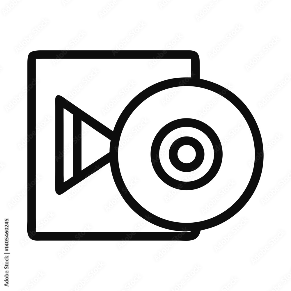 Poster Cassette Tape Icon Representing Retro Audio Media and Analog Sound Recording