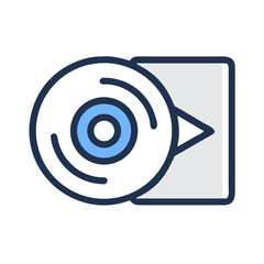 CD or DVD with Play Icon Representing Disc Media Playback and Optical Drive Access