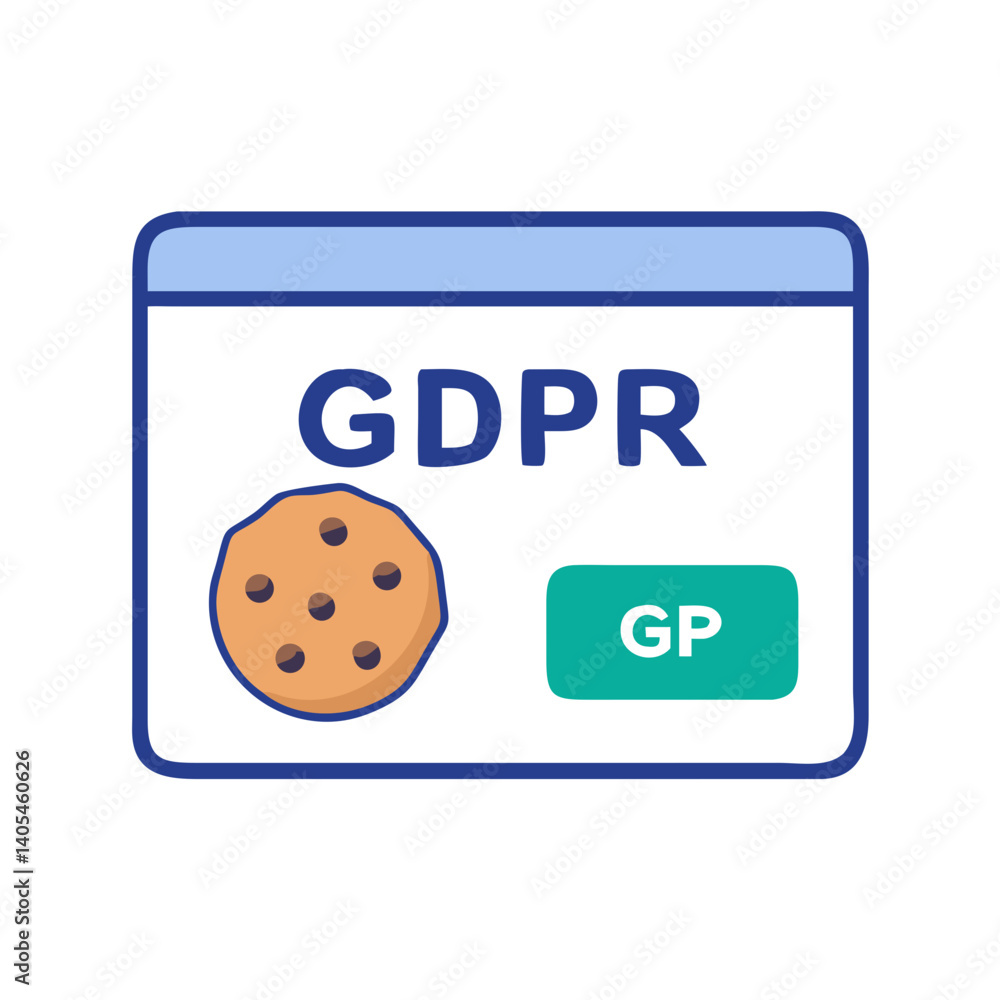 Poster cookie banner with lock icon representing secure consent and data privacy compliance