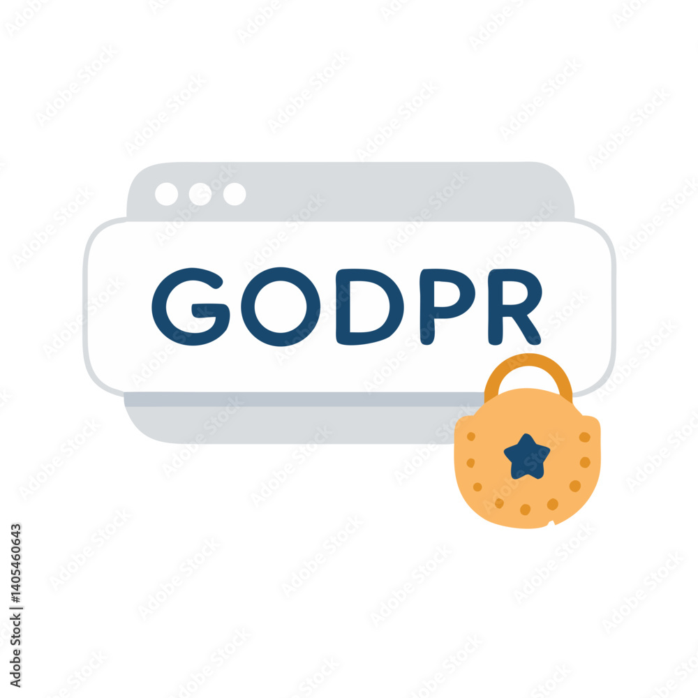Poster Cookie Banner with Lock Icon Representing Secure Consent and Data Privacy Compliance